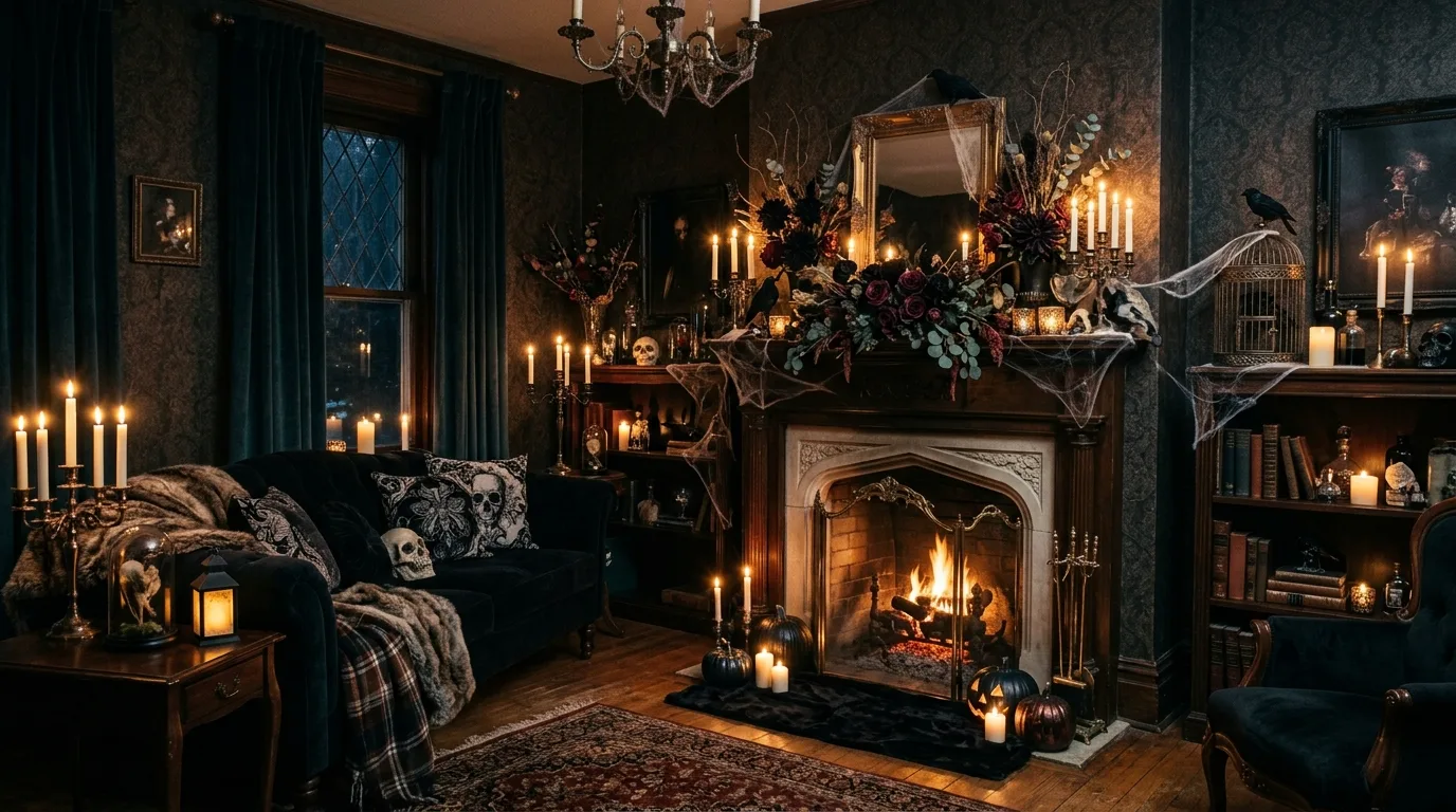 Finish with a home that feels hauntingly elegant inspiration for a spooky chic Halloween interior.